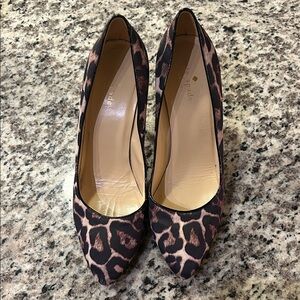 Kate Spade Leopard Print Heels - Black and Brown